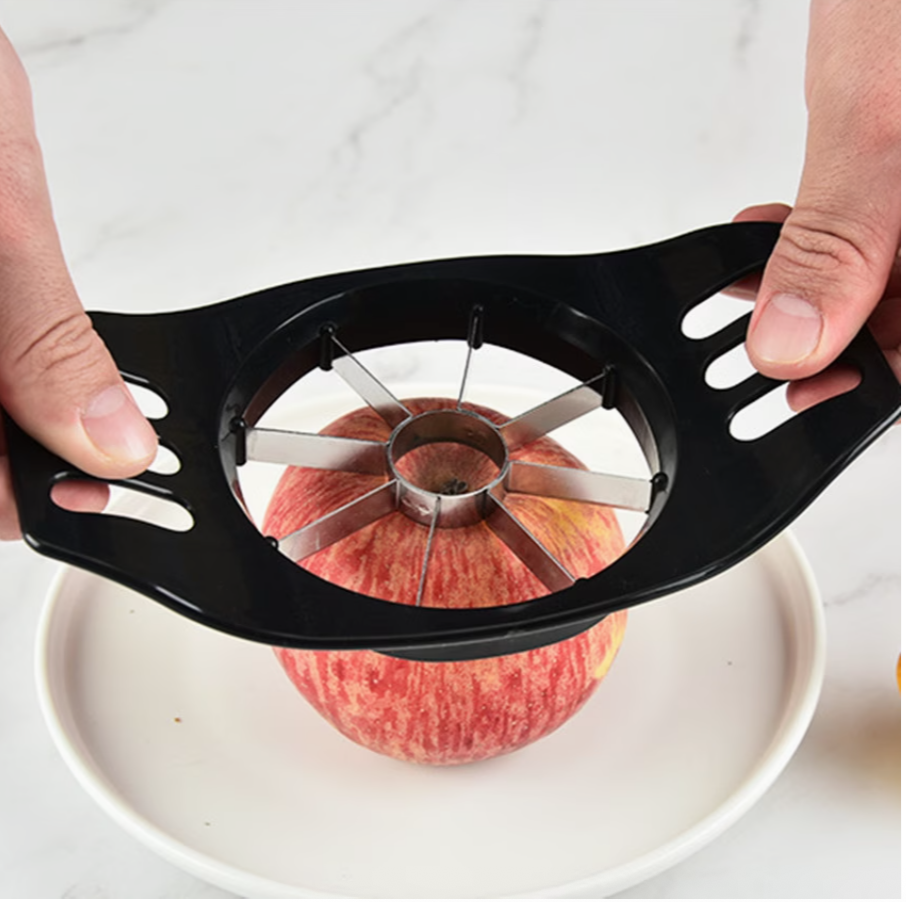 Stainless Steel 1pc Apple Slicer, Manual Round Blade Fruit Cutter, No Power Supply Needed, Kitchen Gadget for Easy Apple Slicing, Quick Slicing Tool|Circular Blade Arrangement|Robust Handle Construction, Fruit Slicer