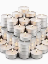 15 pcs Unscented Tea Lights Candles – 3.5 Hour Burn | White Multipack